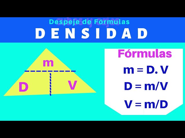 Cuál es la fórmula para calcular masa volumen y densidad